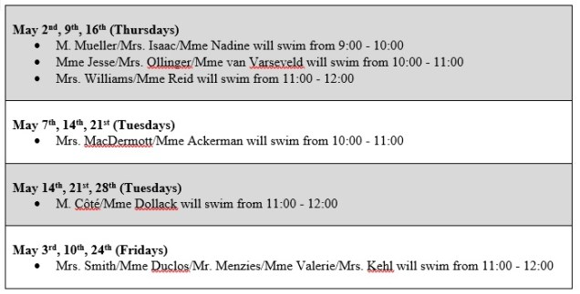 Swim Schedule
